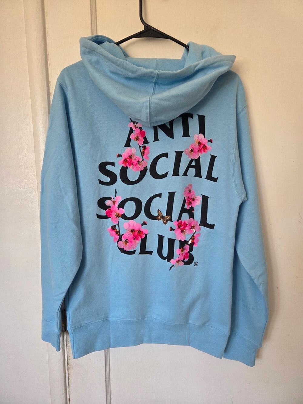 Anti Social Social Club Blue Floral Logo Kkotch Hoodie Xsmall